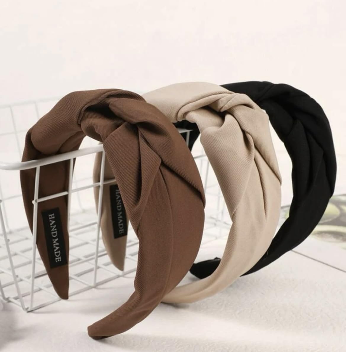 Huachi bandeau noué beige - vue avant, léger soutien toute la journée.