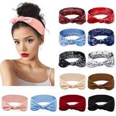 Huachi bandeau noeud classique, confort doux et ajustement souple pour toutes les coiffures.