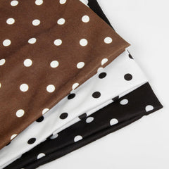 Bandeau Huachi pois brun en coton élastique, look boho polyvalent.