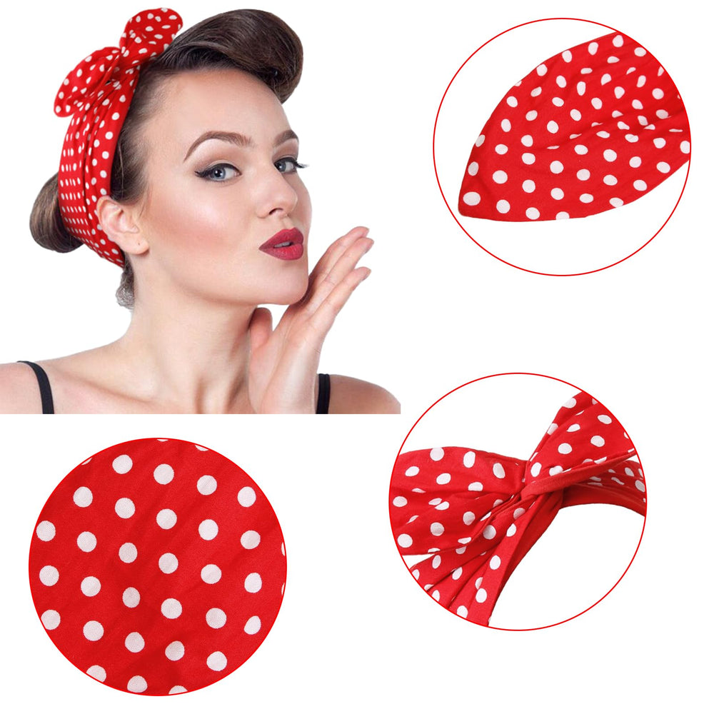 Huachi bandeau rétro 50s pois, look intemporel.