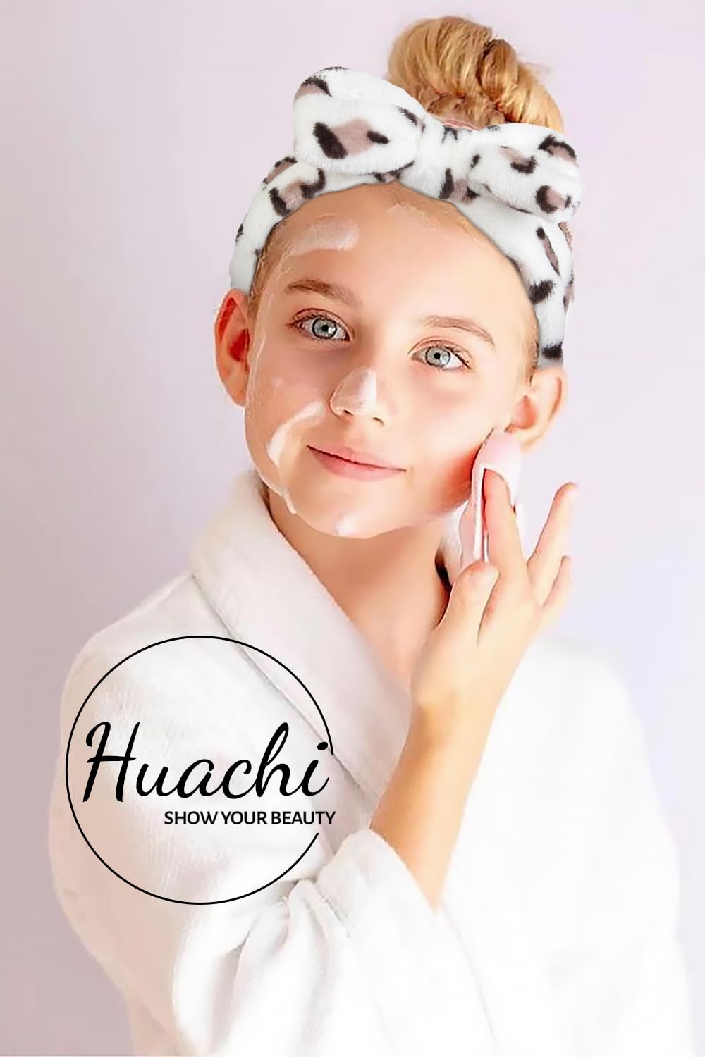 Cadeau de Noël Huachi bandeau spa imprimé léopard pour ado et femme