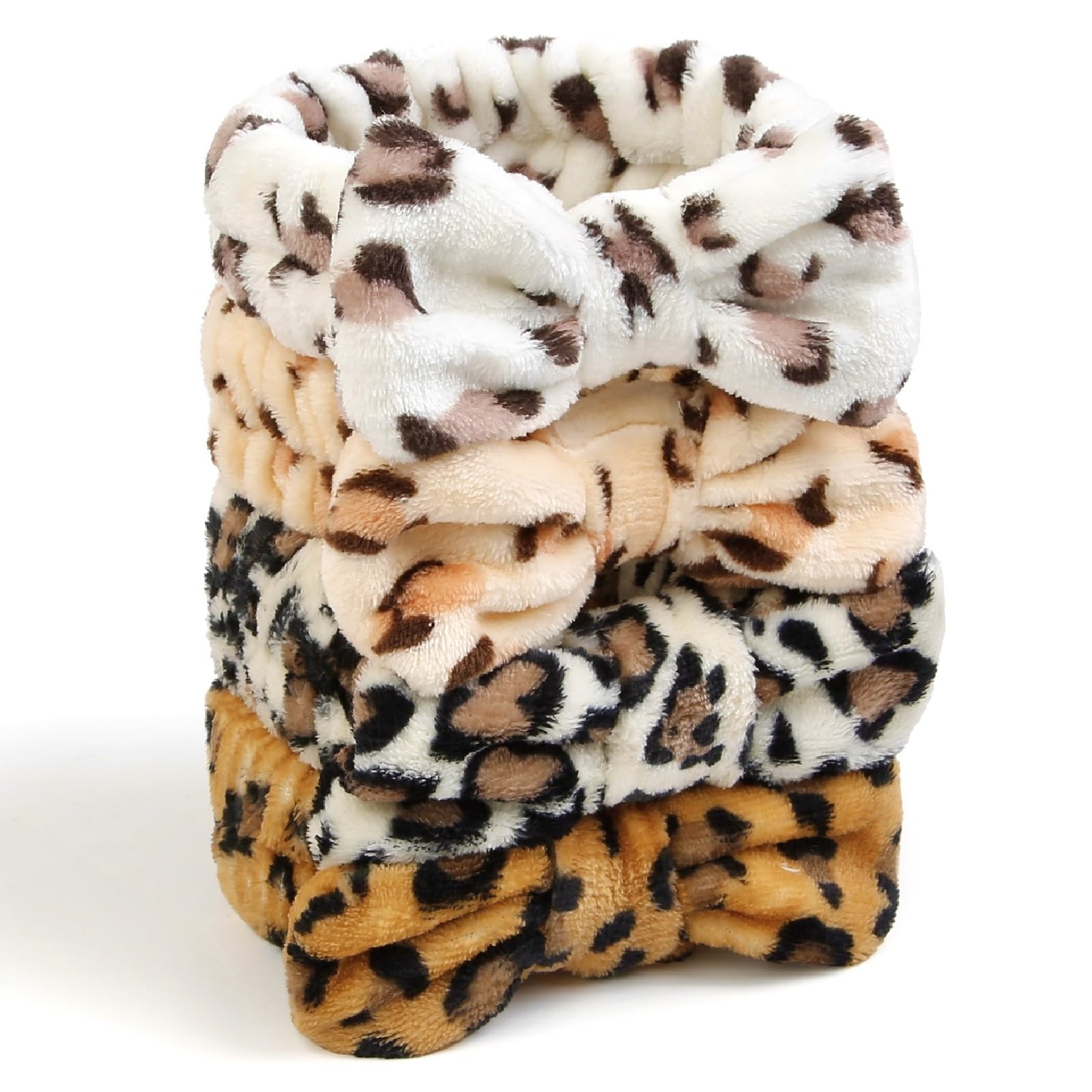 Bandeau Huachi imprimé léopard brun, texture douce pour le soin