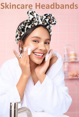 Bandeau Huachi imprimé léopard pour soins du visage et démaquillage
