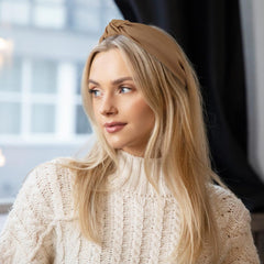 Bandeau léopard beige Huachi, motif chic pour sorties et rendez-vous.