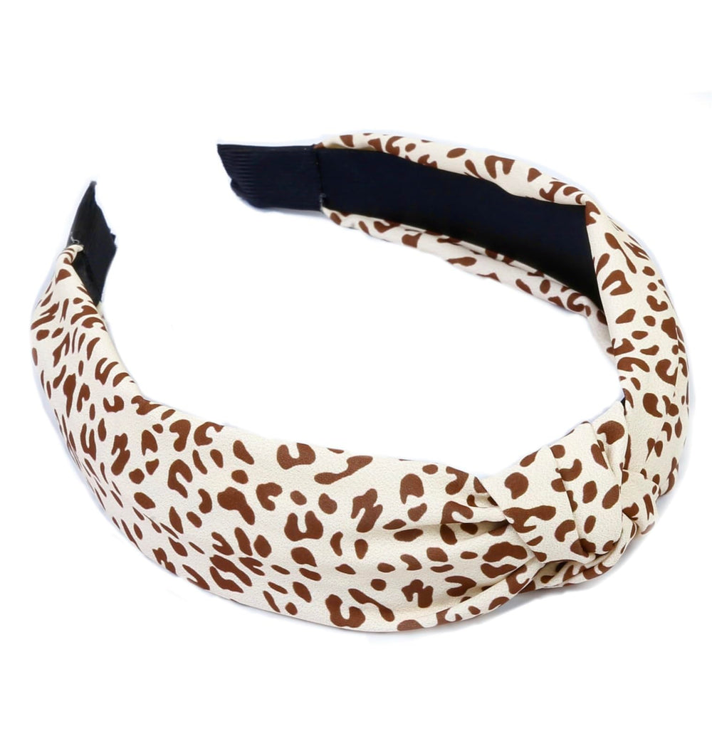 Bandeau Huachi marron noué – accessoire rapide pour cheveux.