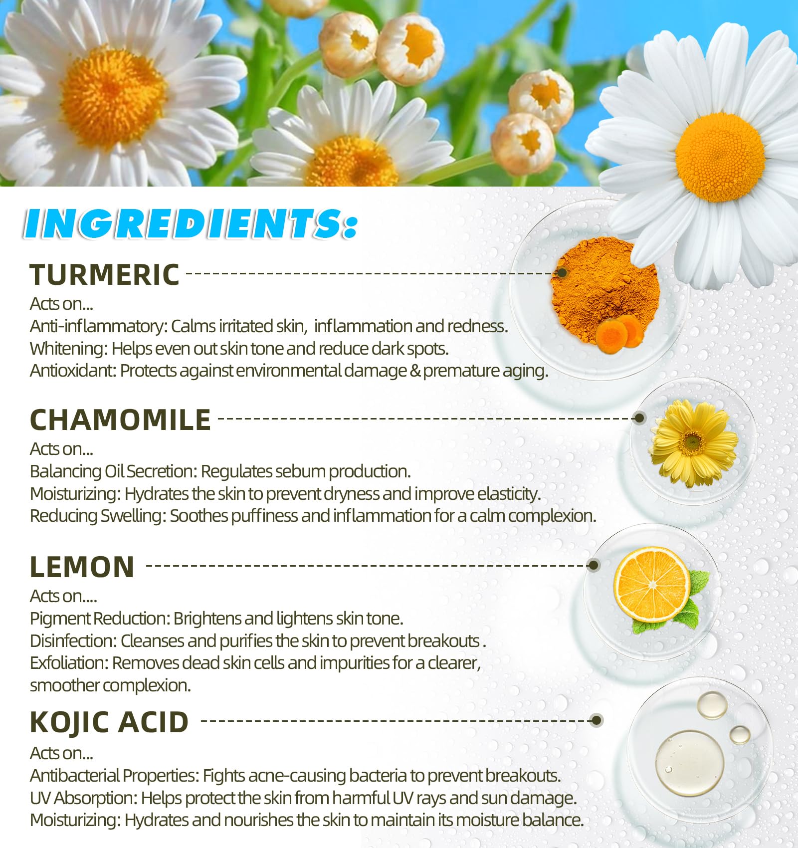 HUALIJIA Tampons Curcuma Kojique – texture-douce idéale pour exfolier en douceur.