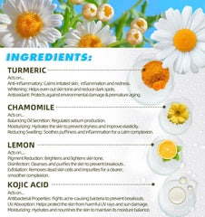 HUALIJIA Tampons Curcuma Kojique – texture-douce idéale pour exfolier en douceur.