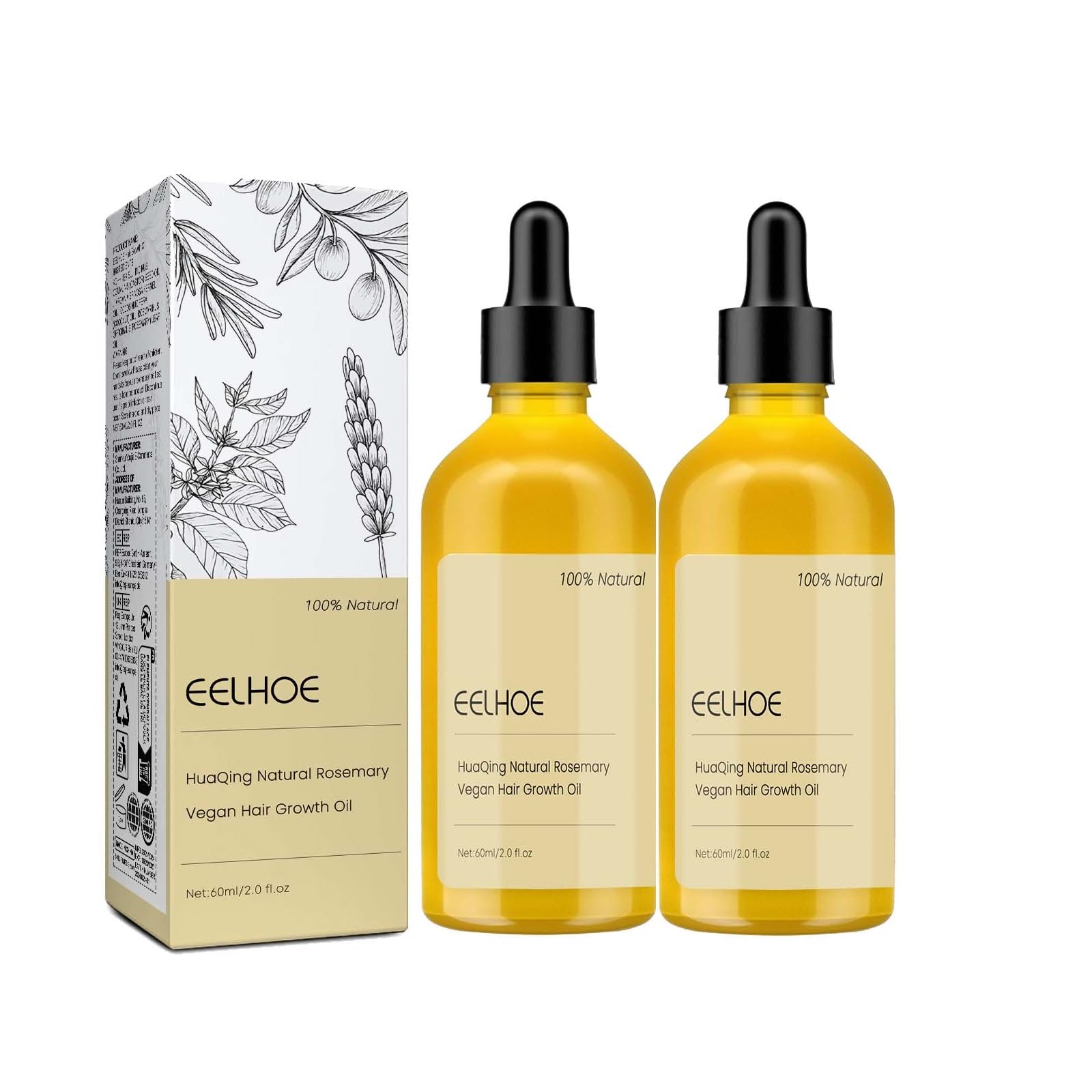 HuaQing Eelhoe bouteille 120 ml huile romarin, nourrissante pour cheveux