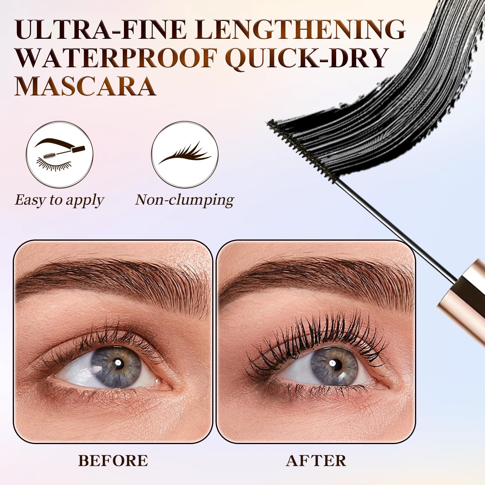 Mascara Huatinent Étanche Tenue Longue Noir, résistance à l humidité.