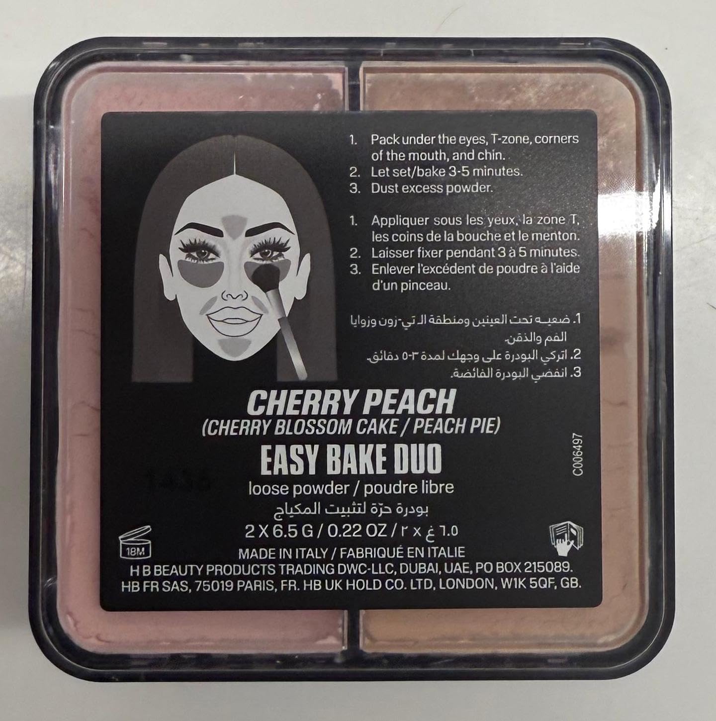 Compact portable Huda Easy Bake pour retouches rapides en déplacement.