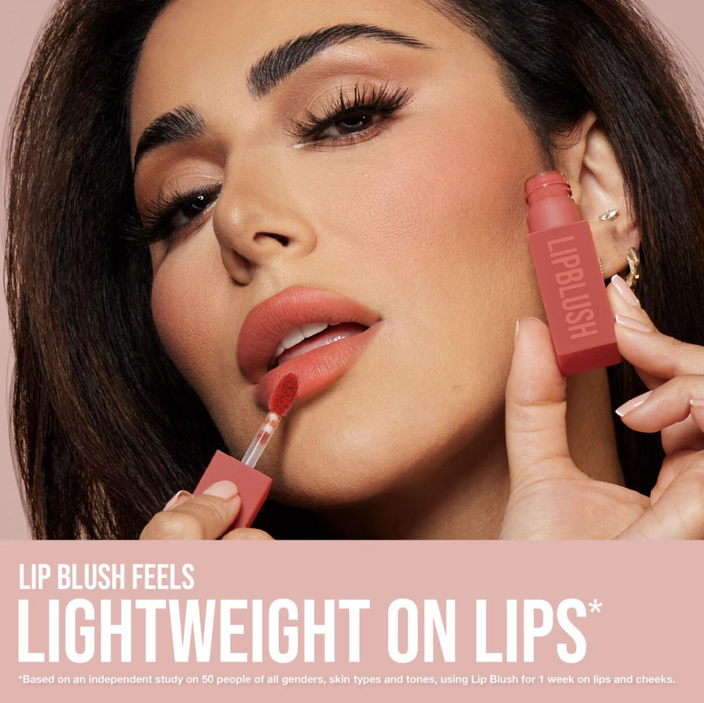 Huda Lip Blush Rosy Kiss hydratation durable pour lèvres.