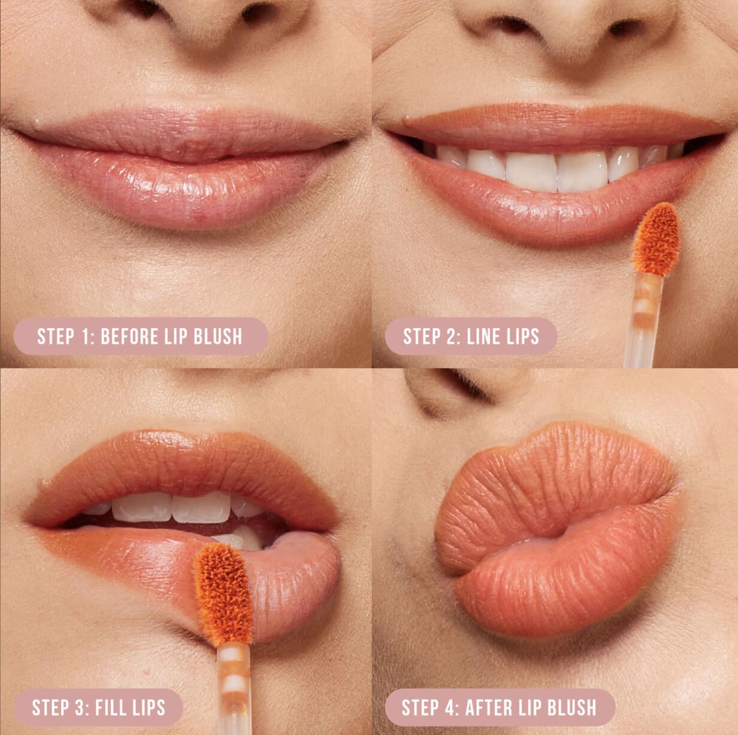 Huda Lip Blush Rosy Kiss longue tenue sans retouches.
