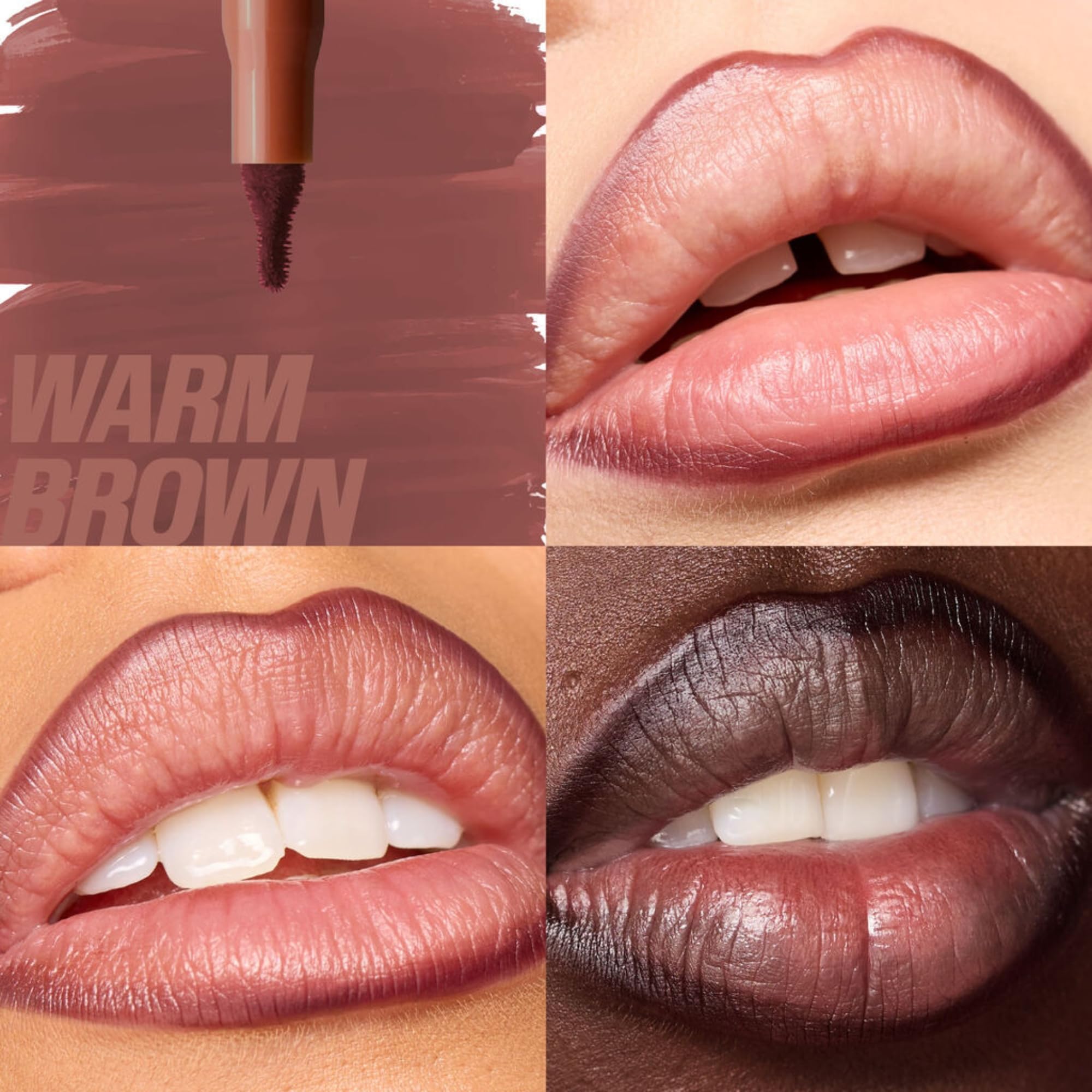 Huda Contour Lèvres Teinte Marron Brûlé, couleur naturelle.