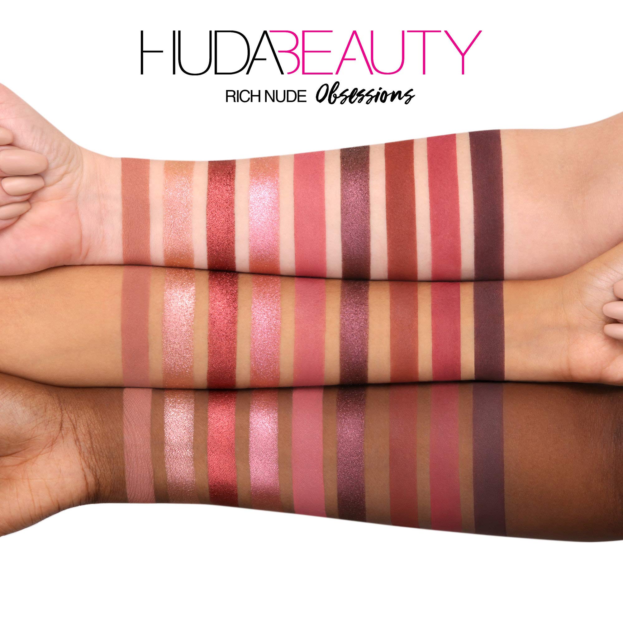 Huda Beauty Ombres Nude application douce, glisse facilement pour un fini net.