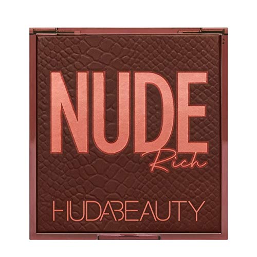 Huda Beauty Ombres Nude finition métal, reflets luxueux sur les paupières.