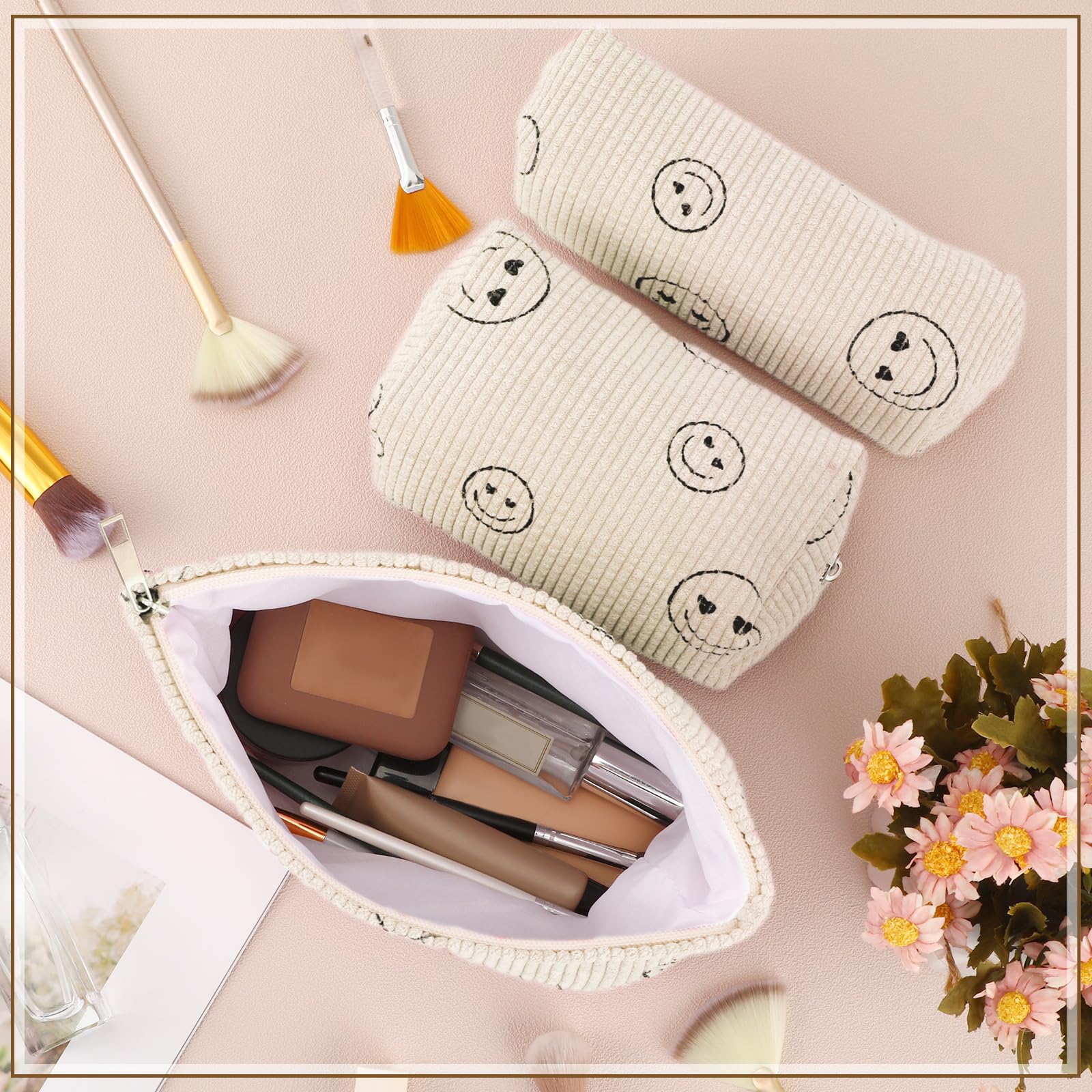 Rangement élégant pour accessoires beauté par Huhumy, velours côtelé.