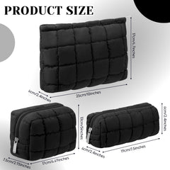 Huhumy sac maquillage quilté, motif carreaux et format compact voyage