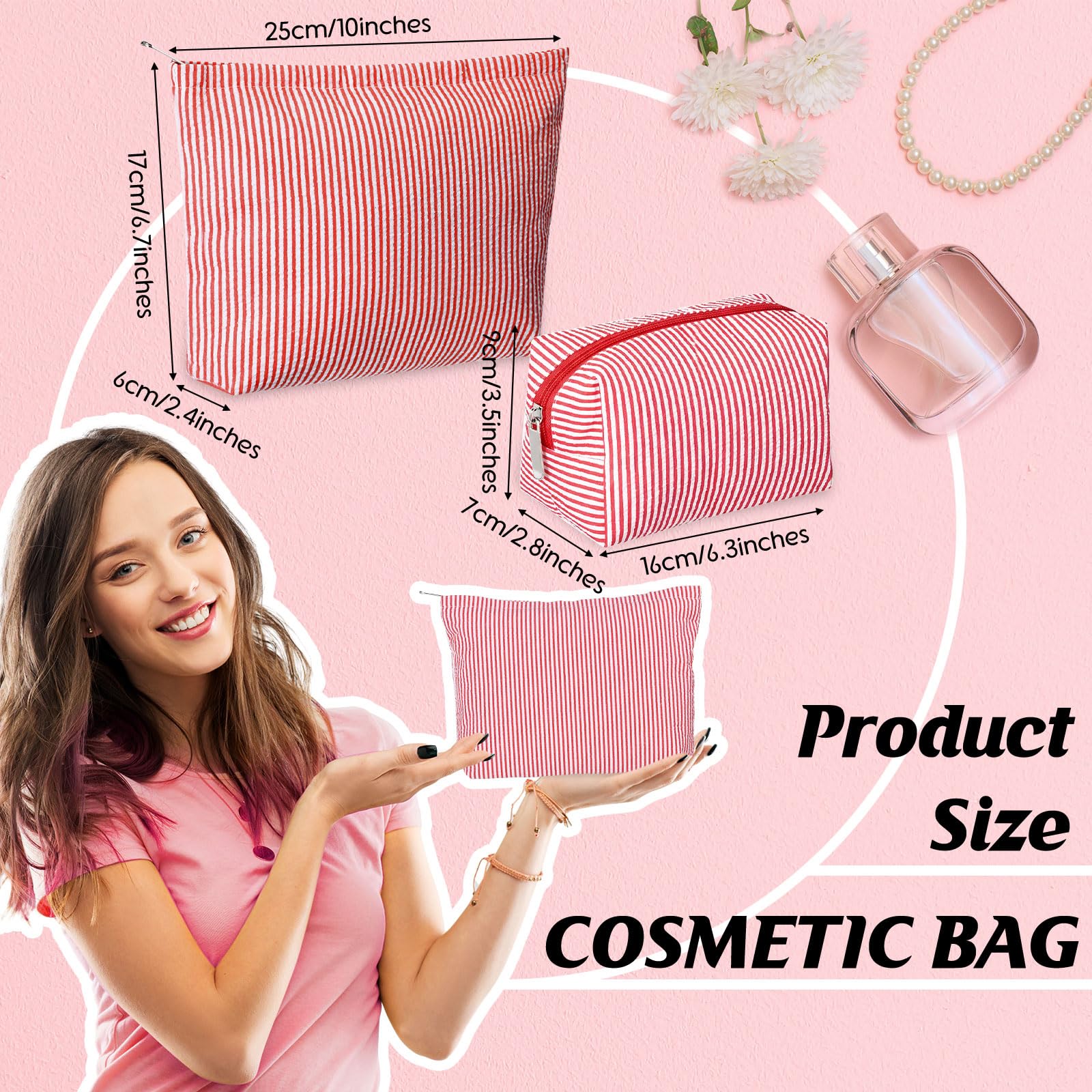 Trousse maquillage rouge petite Huhumy, compagnon léger pour voyage et sac.