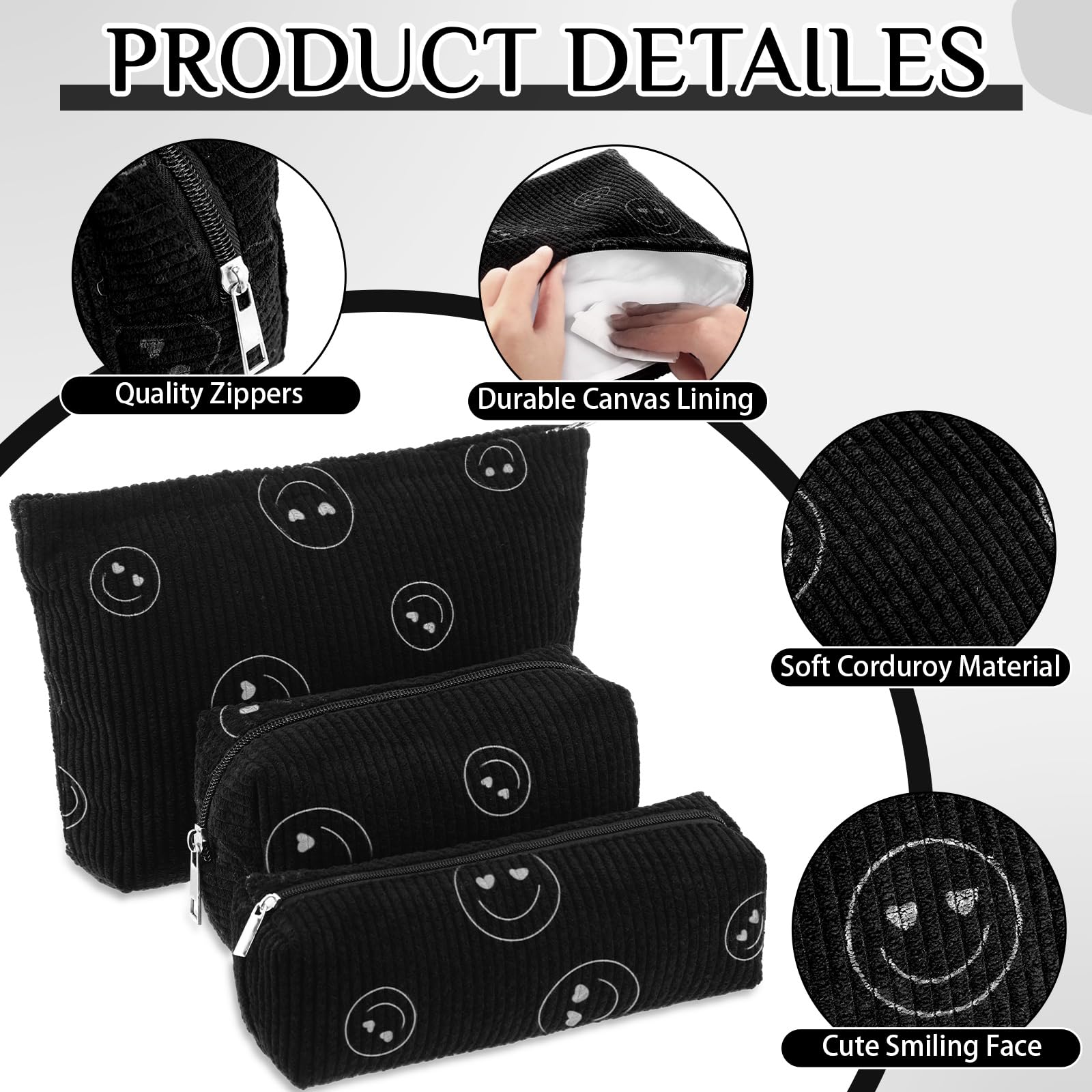 Huhumy trousse-maquillage trois tailles, organisation pratique lors des déplacements.