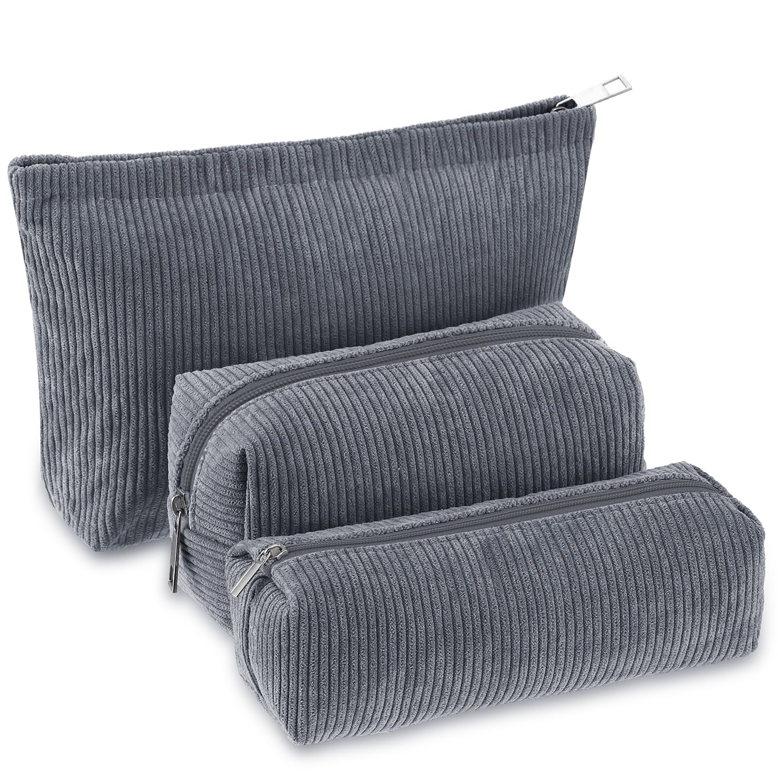 Huhumy velours côtelé vert avec sourire: rangement pratique pour maquillage et essentiels.