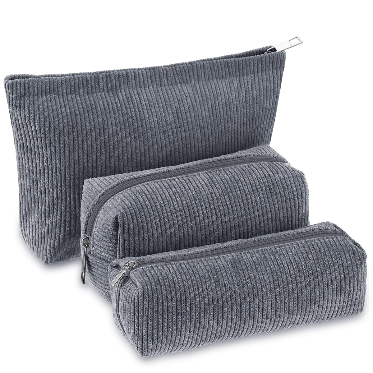 Huhumy velours côtelé vert avec sourire: rangement pratique pour maquillage et essentiels.