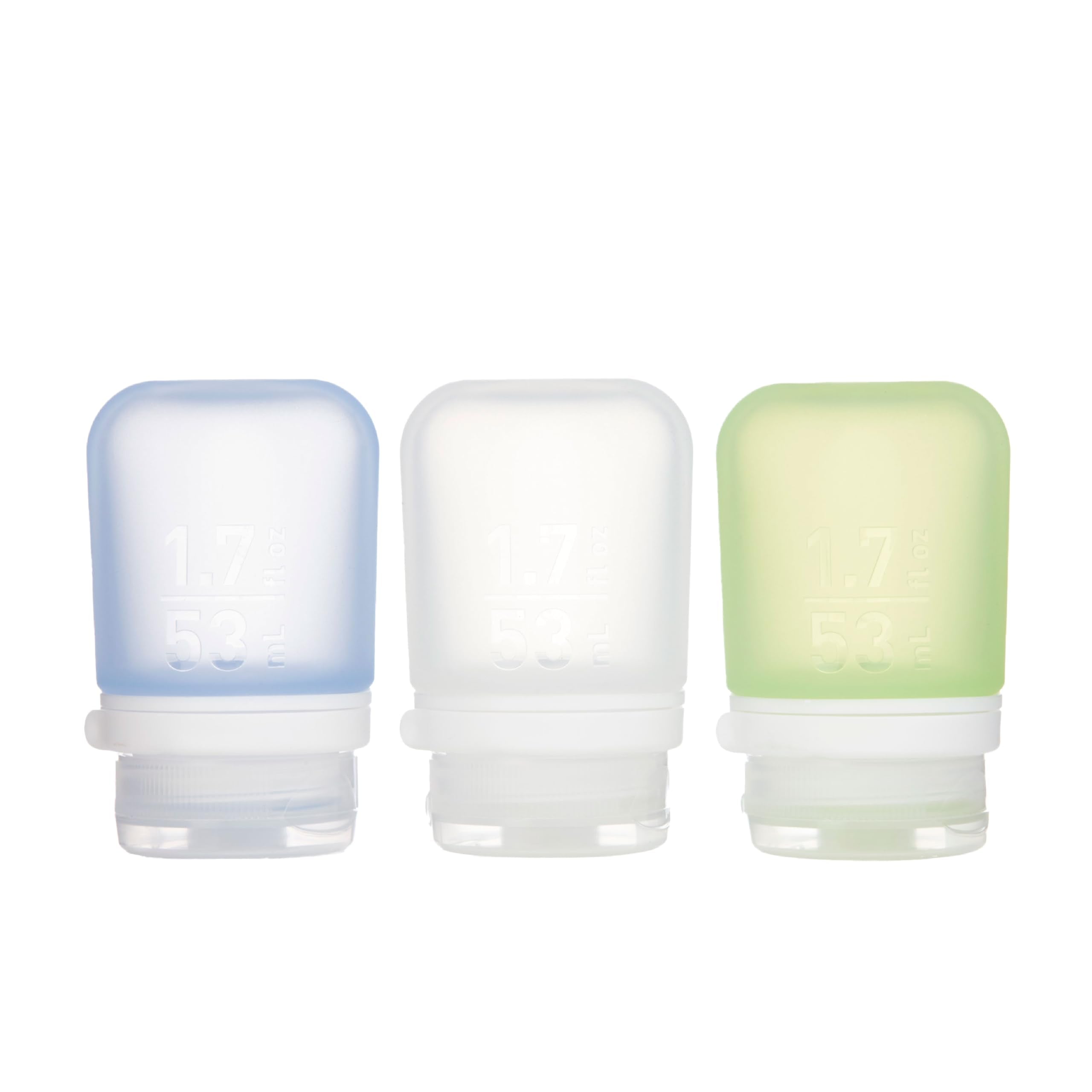 GoToob+ de humangear, bouteille voyage silicone, remplissage rapide et bouchon sécurisé.