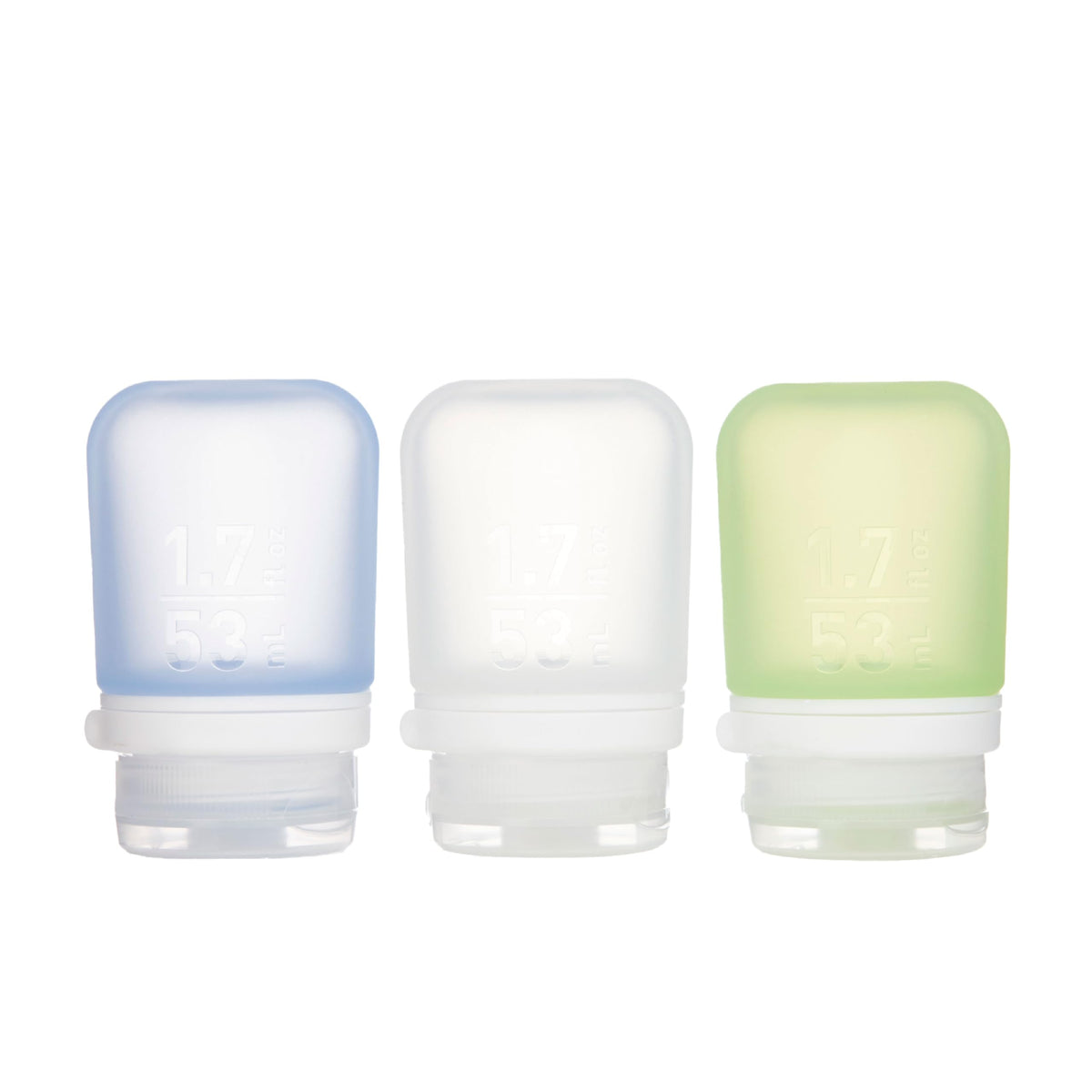GoToob+ de humangear, bouteille voyage silicone, remplissage rapide et bouchon sécurisé.