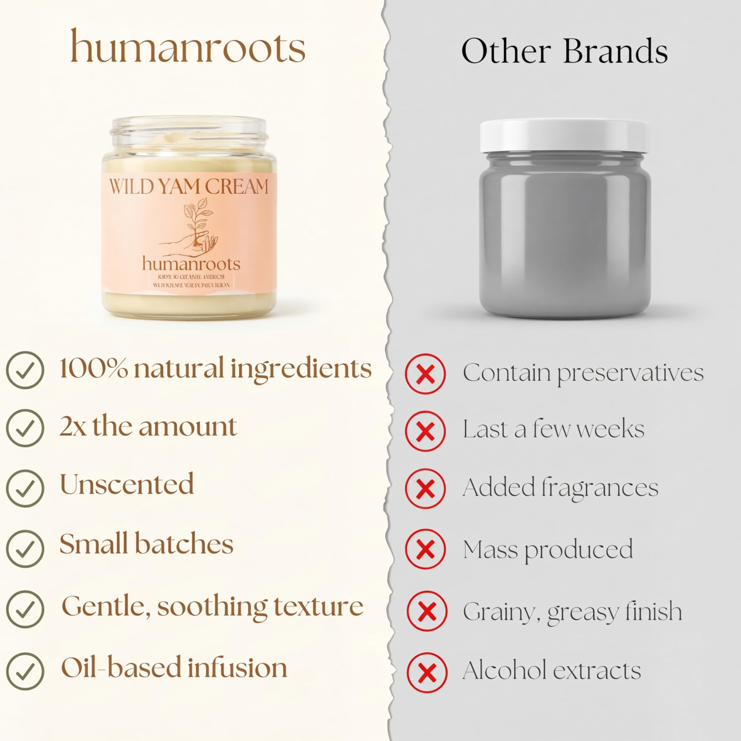 humanroots crème igname sauvage trèfle rouge, formule bio pour l’équilibre quotidien