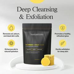 Tampon exfoliant curcuma Kojic pour pores propres et peau lumineuse
