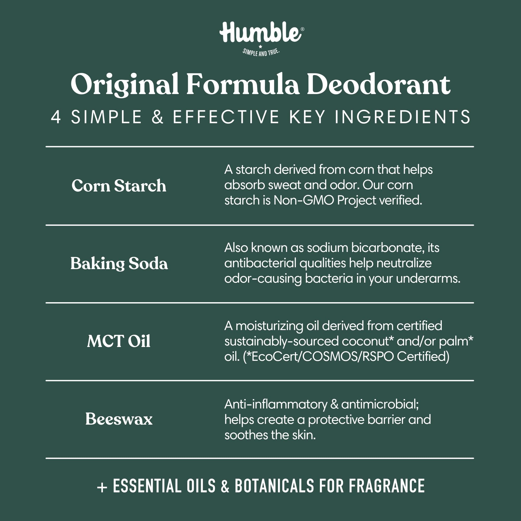 Humble Brands Déodorant Formule Originale, pack de 3 pratique pour la rotation.