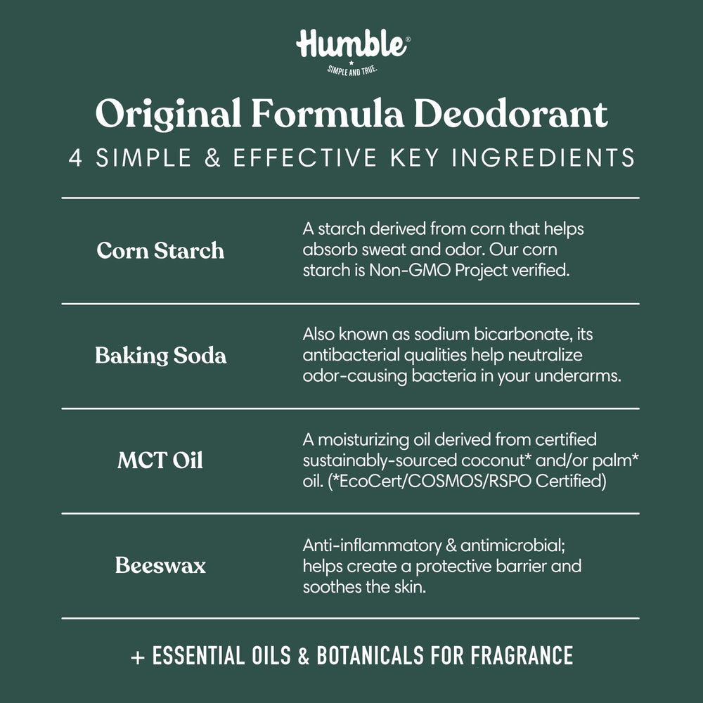 Humble Brands Déodorant Formule Originale, pack de 3 pratique pour la rotation.