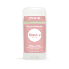 Humble Brands Déodorant Original sans aluminium en flacon Rose Maroc, fraîcheur durable.
