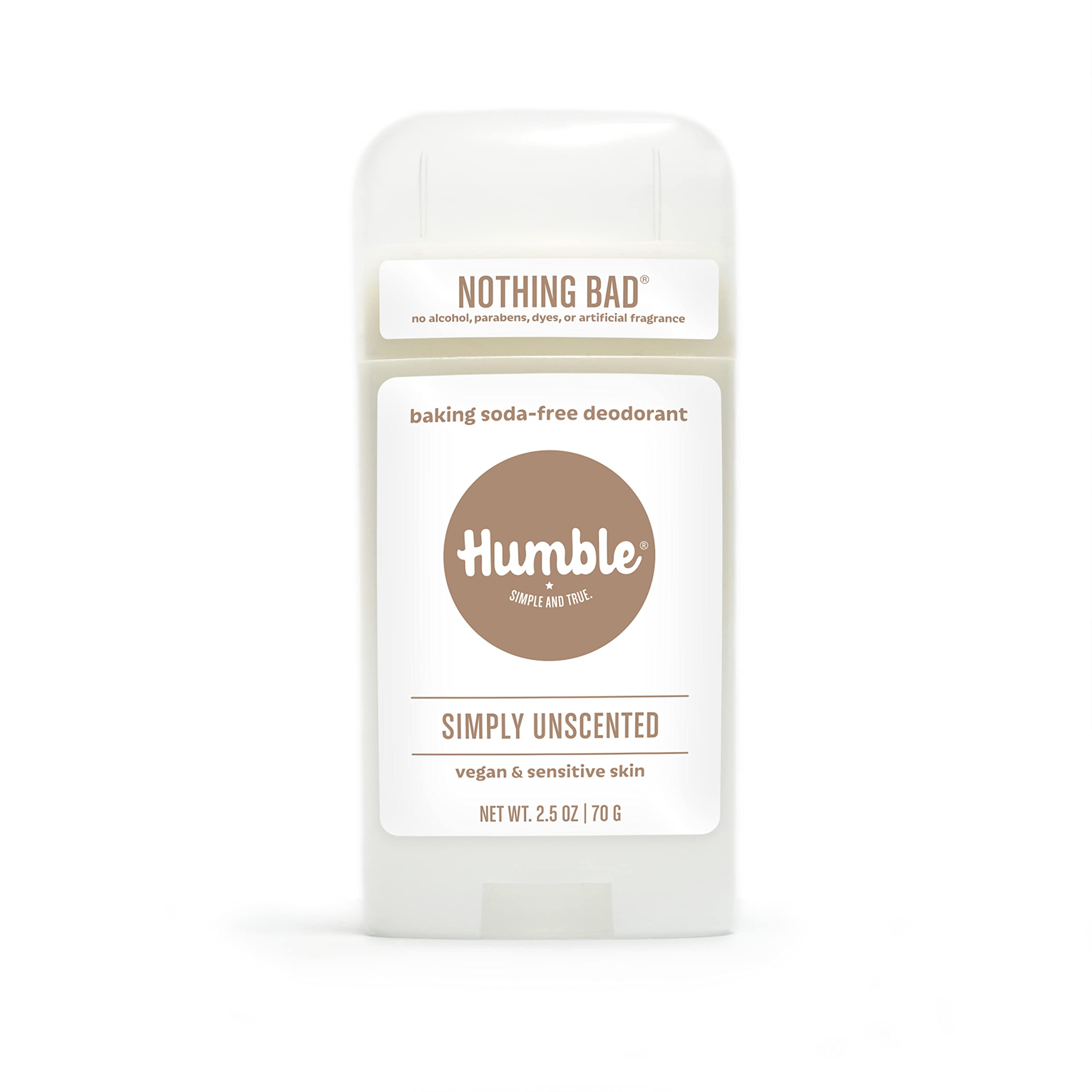 Humble Brands Déodorant sans aluminium en emballage affiché, choix pratique et sûr.