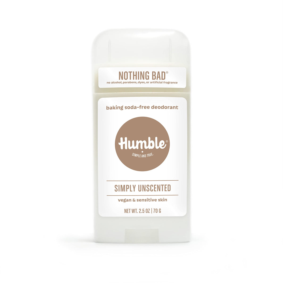 Humble Brands Déodorant sans aluminium en emballage affiché, choix pratique et sûr.