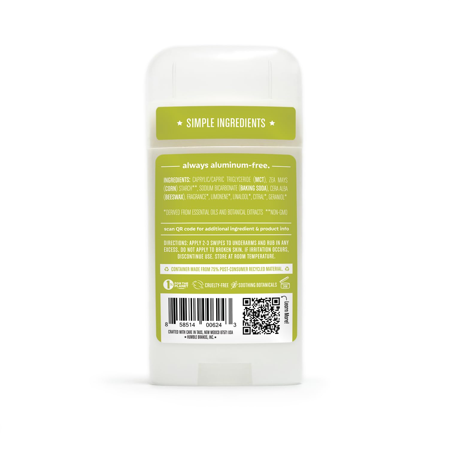 Humble Brands Déodorant texture soyeuse, sensation agréable toute la journée