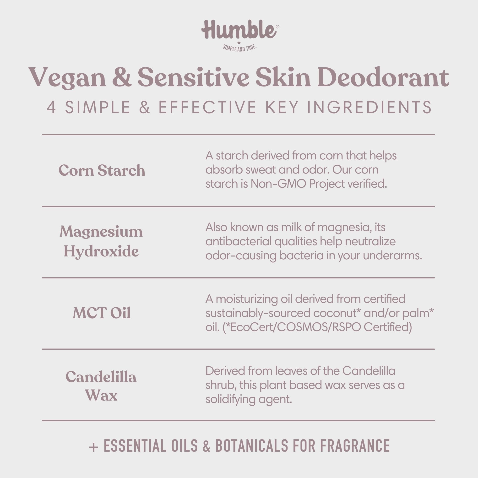 Formulation végan pour peau sensible par Humble Brands.