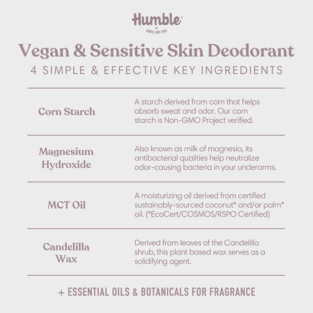 Formulation végan pour peau sensible par Humble Brands.