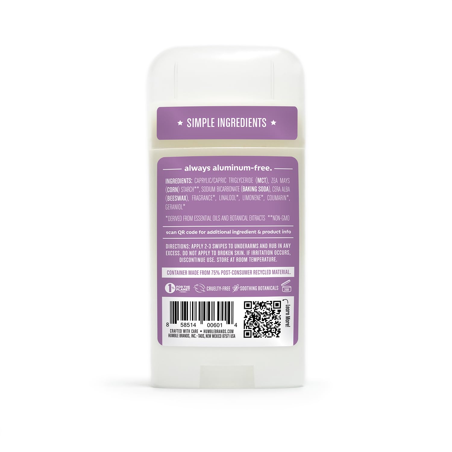 HUMBLE desodorant-stick Subtil Citron Bergamote Gingembre, parfait pour les routines quotidiennes.