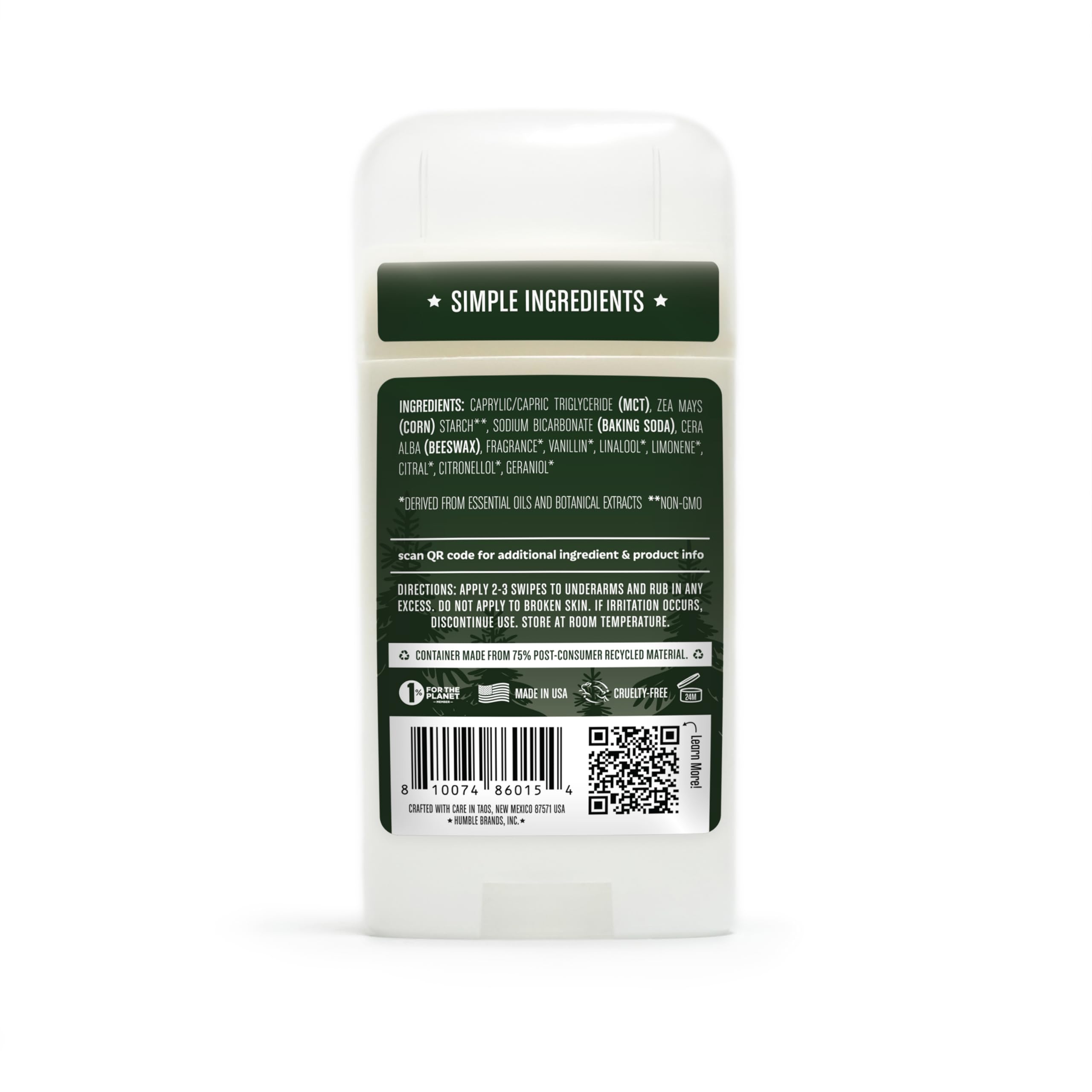 Texture crème du déodorant Humble pour une application agréable sans résidu gras.