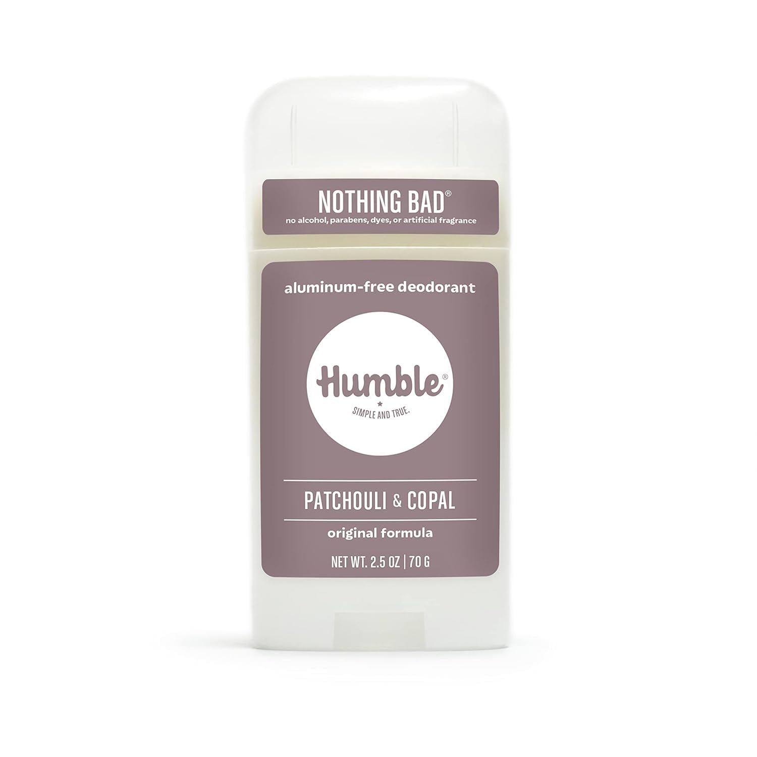 Déodorant HUMBLE Patchouli Copal Encens en flacon, parfum naturel et calmant.