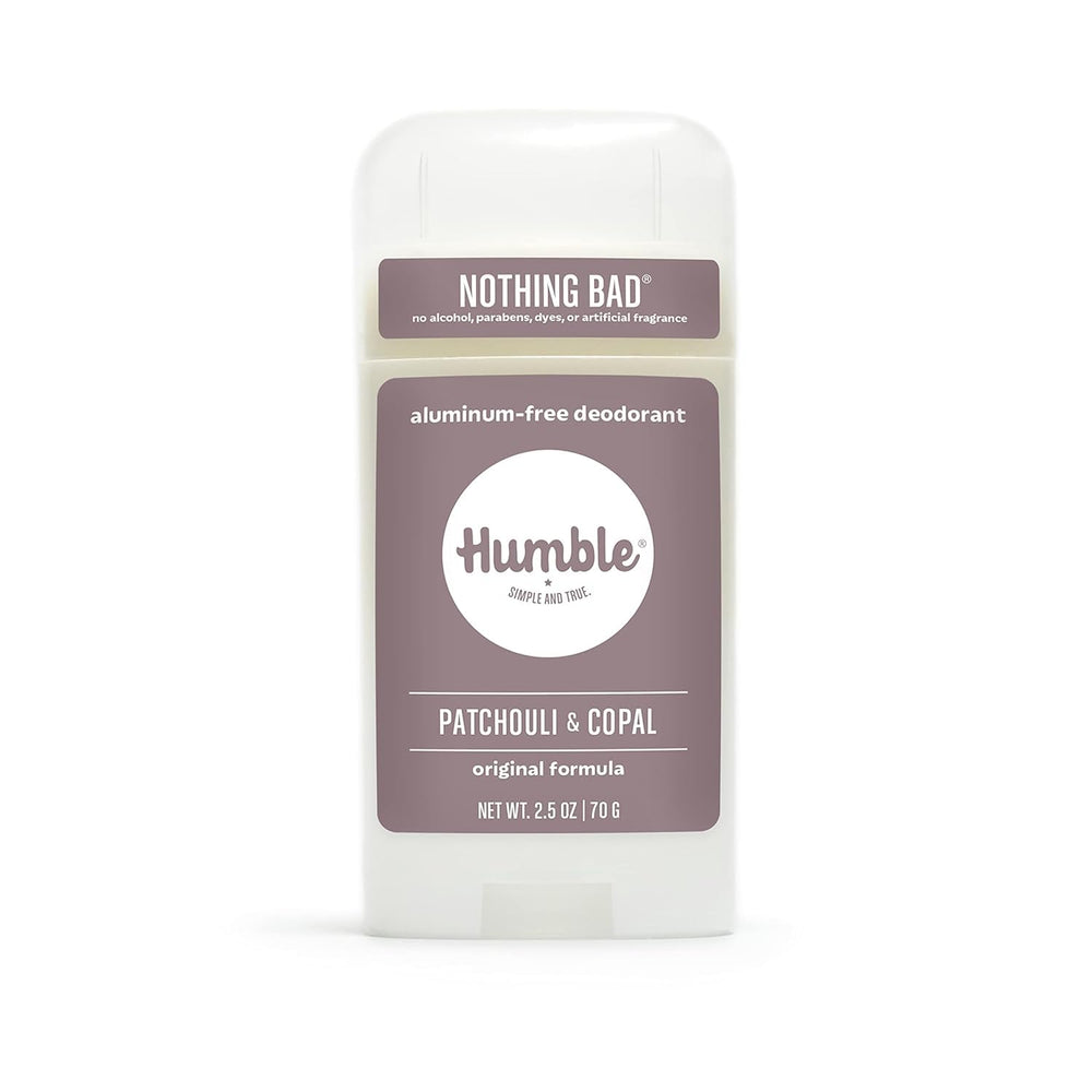 Déodorant HUMBLE Patchouli Copal Encens en flacon, parfum naturel et calmant.