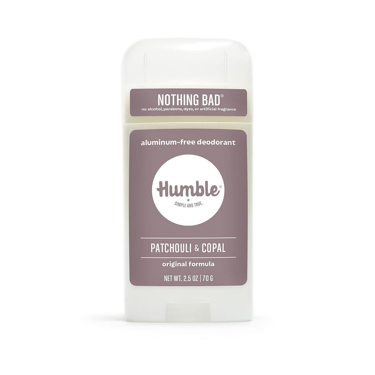 Déodorant HUMBLE Patchouli Copal Encens en flacon, parfum naturel et calmant.