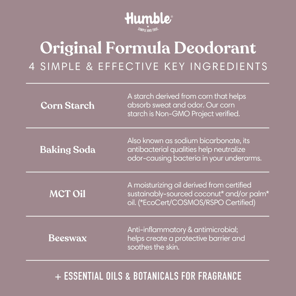 Application douce d'Humble original-formula, texture lisse adaptée à la peau