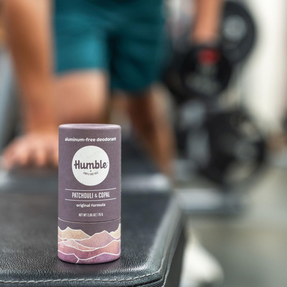Emballage en carton sans plastique du déodorant HUMBLE Originale, respectueux de l’environnement.