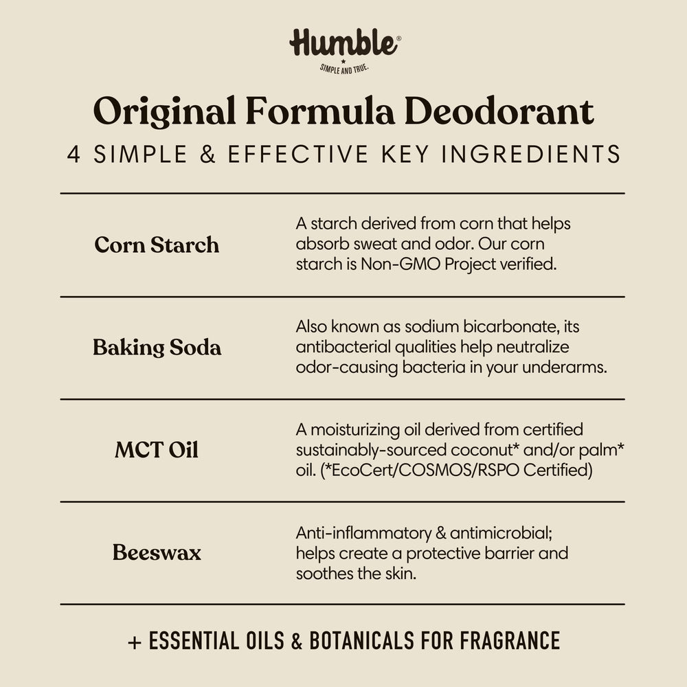 HUMBLE SIMPLE AND TRUE Déodorant Original parfum Palo Santo et Encens.
