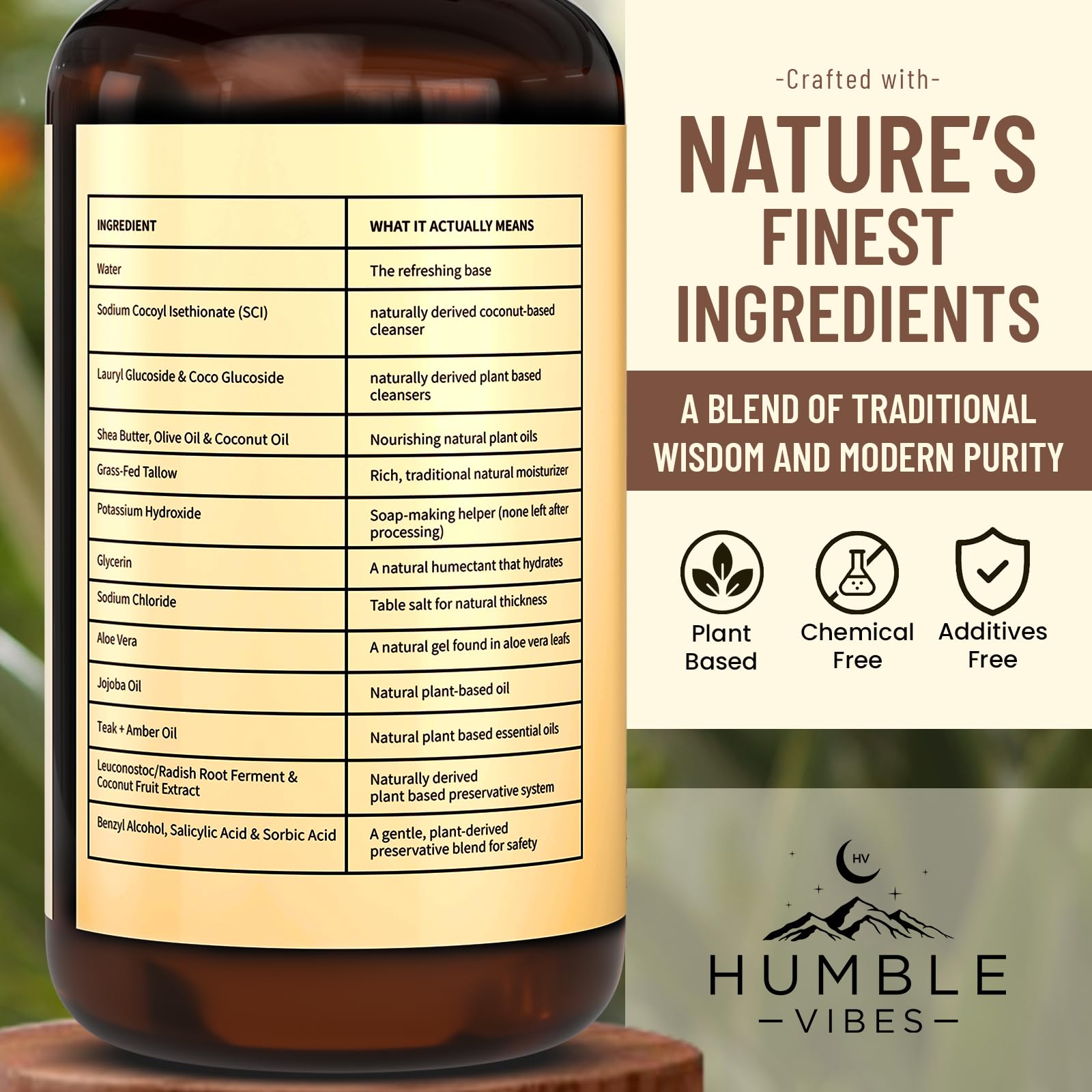 HUMBLE VIBES – gel douche texture crémeuse pour hydratation durable.