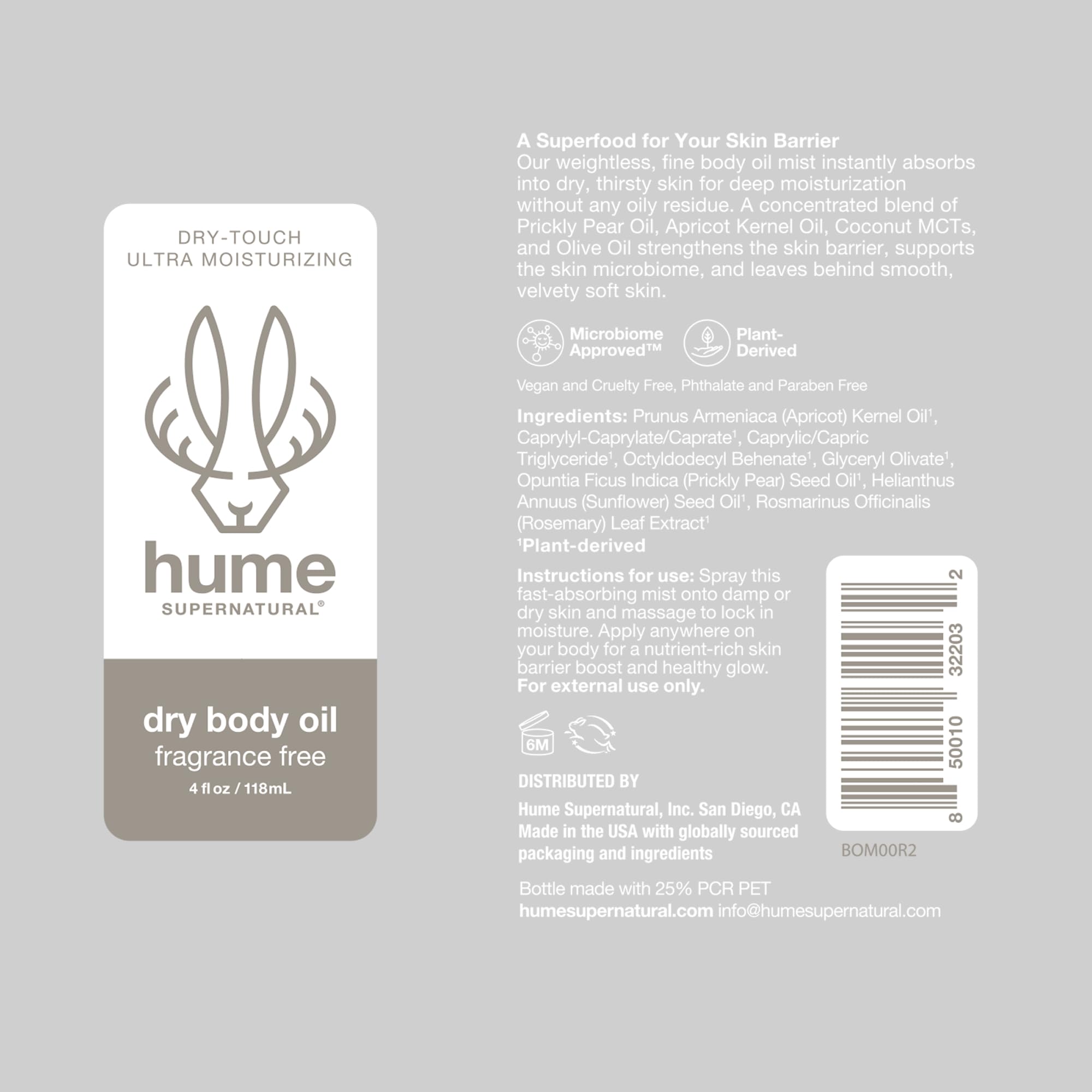 HUME SUPERNATURAL absorption rapide et sans parfum.