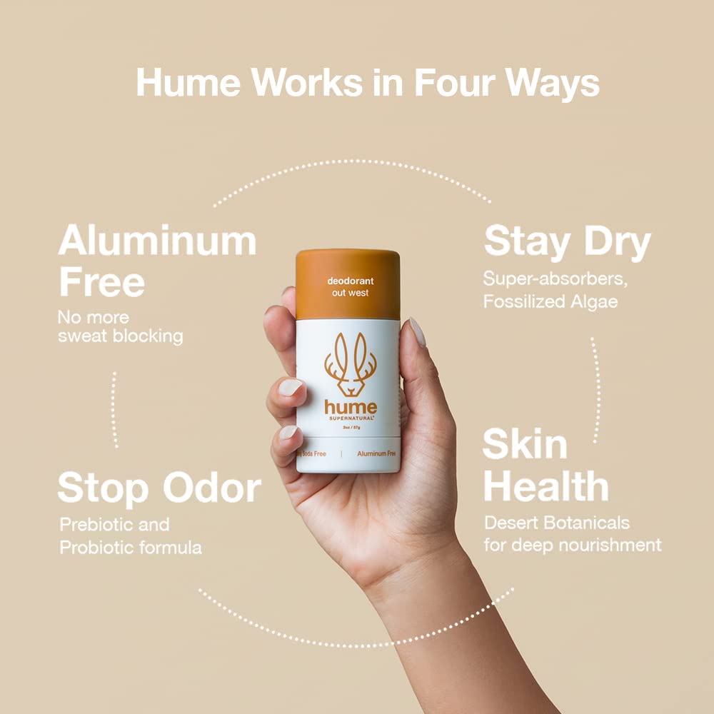 Hume Supernatural application bâton – texture claire sans traces.