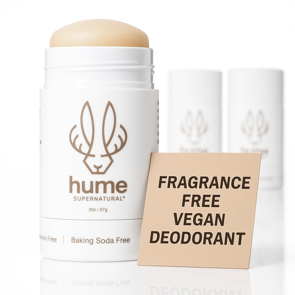 Hume Supernatural clear stick application for aluminum-free odor control throughout the day