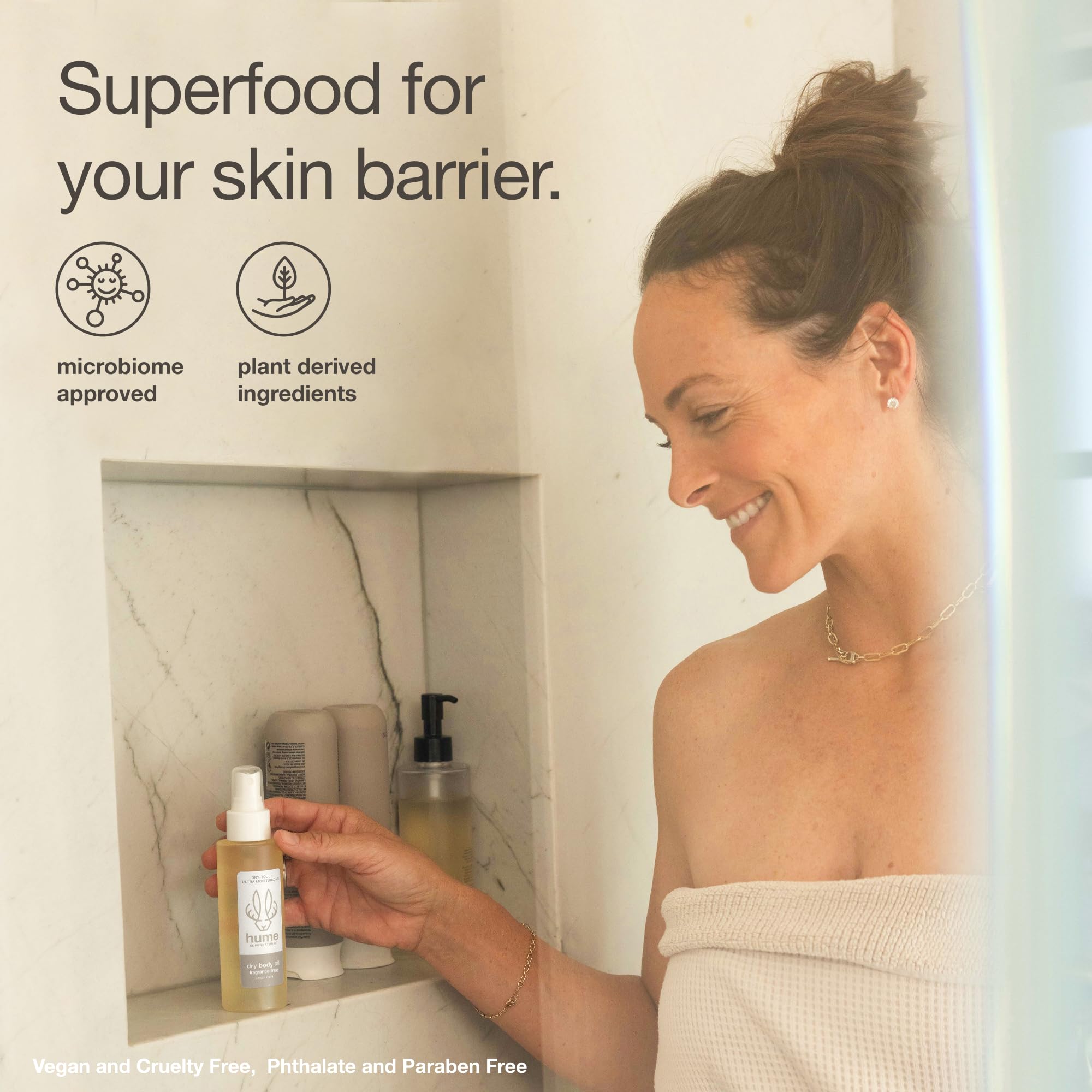 HUME SUPERNATURAL huile de noyau d'abricot, nutriments essentiels pour la peau.